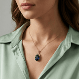 KULDNE SININE TOPAAS VINTAGE KAELAKEE