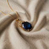 KULDNE SININE TOPAAS VINTAGE KAELAKEE