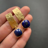 Boho kõrvarõngad lapis lazuli ruudukujulises vormis
