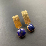 Boho kõrvarõngad lapis lazuli ruudukujulises vormis