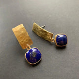 Boho kõrvarõngad lapis lazuli ruudukujulises vormis